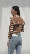 Brown striped T-shirt