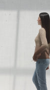 بلوزة اومبري شتوية لون بيج
