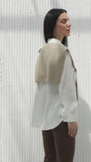 Sweater vest - spotted - Kaki color
