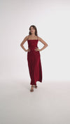 Silk dress with open back and ties at the back