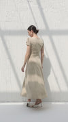 Half Sleeve Dress with a-cloche design in one color