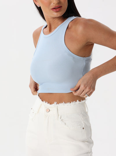 Plain sleeveless T-shirt