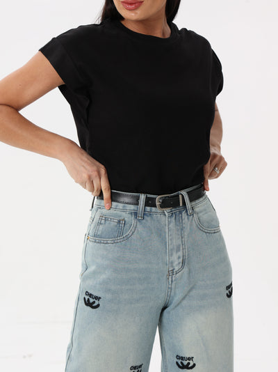Plain T-shirt with shoulder straps