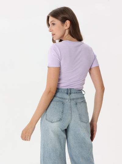 Letter print T-shirt with short sleeves