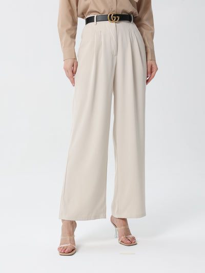 Formal trousers with belt and pleats