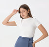 Plain T-shirt with round neck and short sleeves | T-shirt | W DE MODA