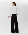 Wide-leg high-waisted formal trousers