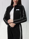 Sports set with side stripes design black