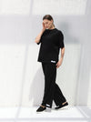 Comfortable casual set, black | W DE MODA