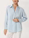 V-neck button-up dress shirt