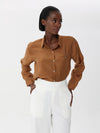 Chiffon formal shirt with button front