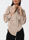 V-neck silk shirt with side tie | shirt | W DE MODA