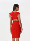 Midi evening dress with sides opening