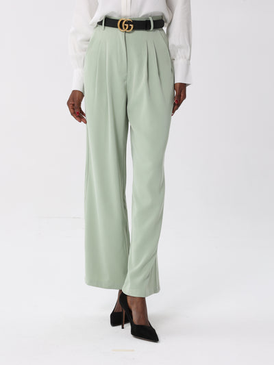 Formal trousers with belt and pleats