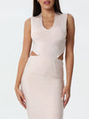 Midi evening dress with side opening