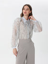 Organza blouse with crystal collar | Blouse | W DE MODA