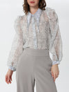 Organza blouse with crystal collar