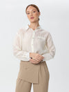 Chiffon formal shirt with button front