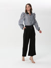 Formal trousers with a wide waist and buttons on the front | trousers | W DE MODA