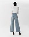 Plain wide-leg jeans