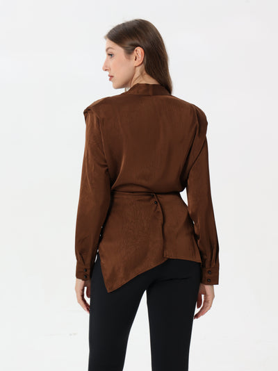 Wrap style silk blouse
