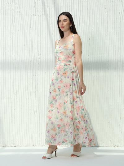 Floral print cloche summer dress