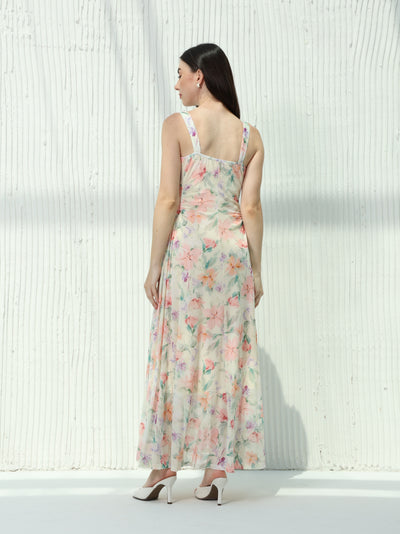 Floral print cloche summer dress