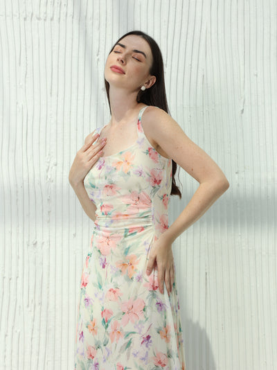 Floral print cloche summer dress