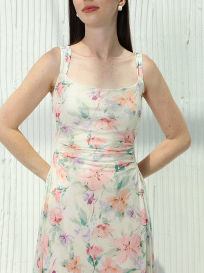 Floral print cloche summer dress