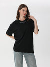 Oversized T-shirt with embroidered collar | T-shirt | W DE MODA