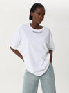 Oversized T-shirt with embroidered collar | T-shirt | W DE MODA