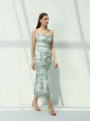 Summer dress with side slits, Green