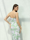 Summer dress with side slits, Green