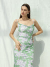 Summer dress with side slits, Green