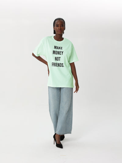 Free size T-shirt with digital print in the middle | T-shirt | W DE MODA