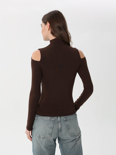 High neck T-shirt With long sleeves