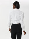 Blouse With Front Zip and Side Ruffles