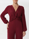 Long-sleeved Jumpsuit with v-neck style