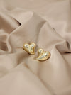 Metal heart slanted earrings