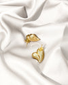 Metal heart slanted earrings