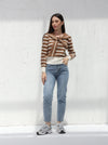 Brown striped T-shirt | W DE MODA