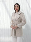 Women's short brown coat with fur trim