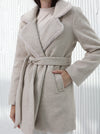 Women's short brown coat with fur trim