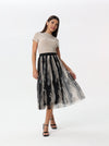 Multi-colored tulle pleated skirt