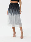 Multi-colored tulle mesh pleated skirt