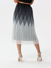 Multi-colored tulle mesh pleated skirt