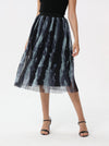 Multi-colored tulle pleated skirt