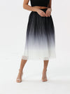 Ombre tulle pleated skirt