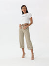 Straight-leg jeans with a belt and a folded hem | jeans | W DE MODA