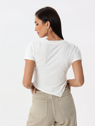 Short-sleeved embroidered T-shirt
